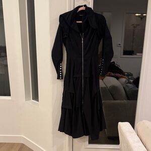 Samuel Dong Black Long Sleeve Dress with Zipper